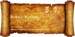 Baksi Vivien névjegykártya